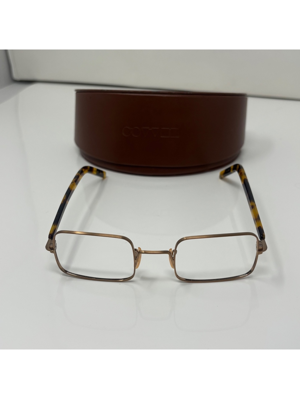 Vintage Oliver Peoples Spector Eyeglasses Frame Gold Tortoise 45-21-138 W Case